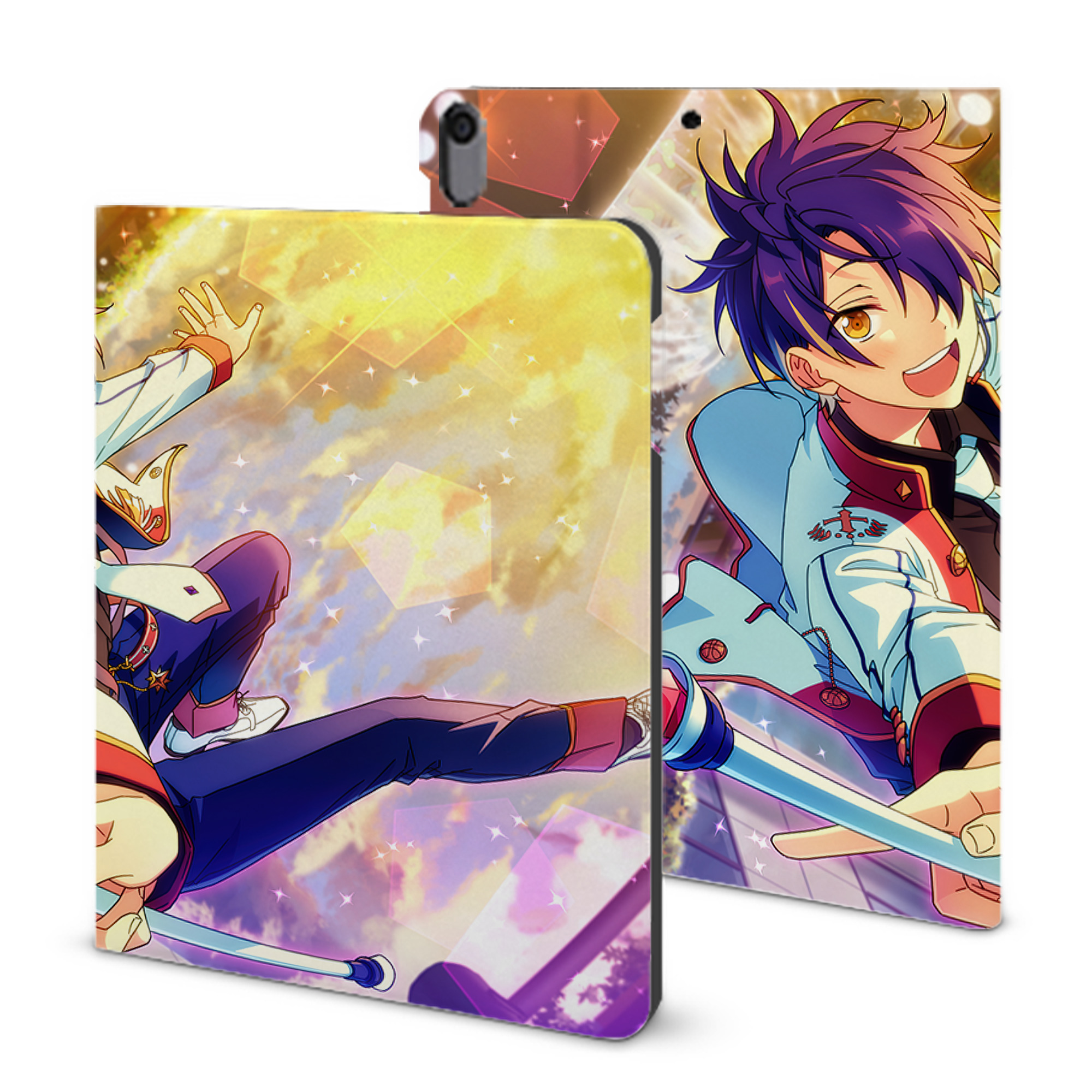（画像用） あんさんぶるスターズ! Ensemble Stars IPad ケース ブック型 PUレザー TPU 耐衝撃 軽量 薄型 ペン収納なし 全面保護 IPad 各モデル対応